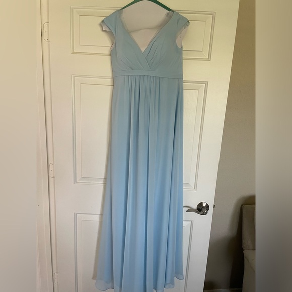 Azazie Jeneva Sky Blue Bridesmaid Dress - Picture 1 of 8